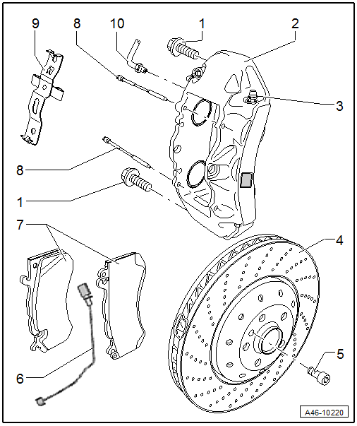Brake Rotor, Removing and Installing, 1LP