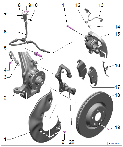 Overview - Front Brakes, Steel Brakes, 1LA/1LJ