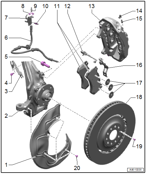 Overview - Front Brakes, Steel Brakes, 1LU