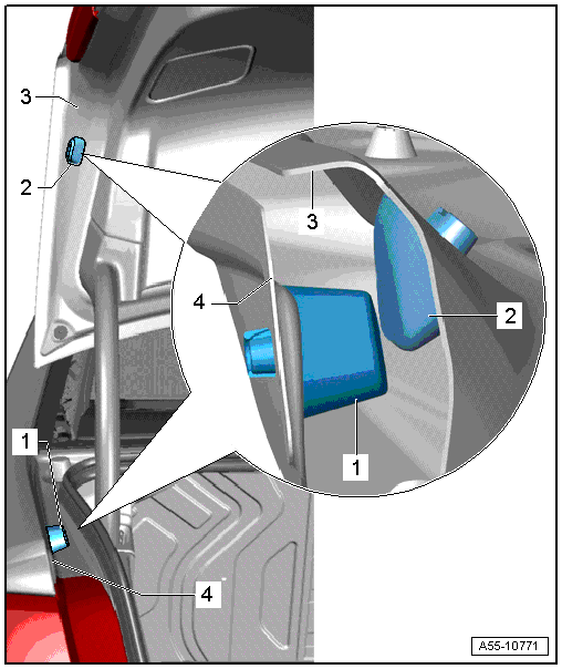 Side Stop Buffer, Removing and Installing, Sedan through Model Year 2014
