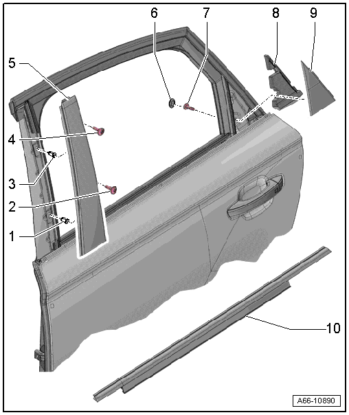 Overview - Rear Door Window Shaft Strip, B-Pillar Trim