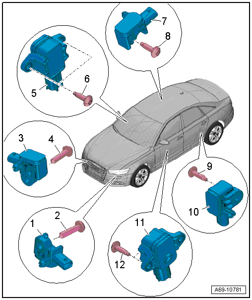 Component Location Overview - Airbag Crash Sensors