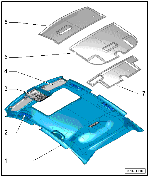 Component Location Overview - Roof Trim Panel, Sedan
