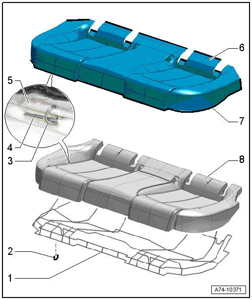 Overview - Cover and Cushion, 3-Seat Rear Bench