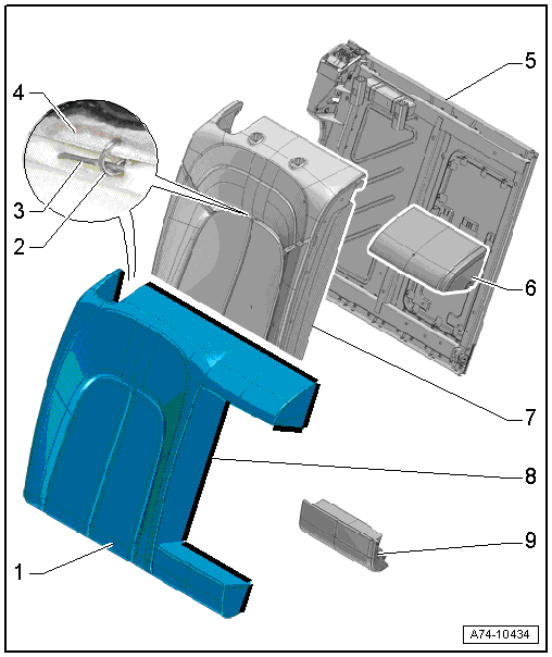 Overview - Cover and Cushion, Divided Rear Seat Backrest