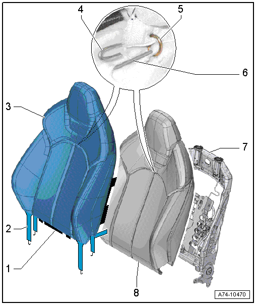 Overview - Backrest Cover and Cushion, Super Sport Seat